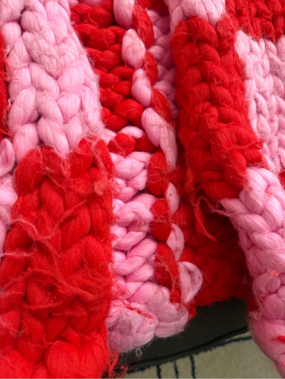 Hope Macaulay Colossal  Chunky Check Cardigan Jacket - Pink & Red - Picture 6 of 10